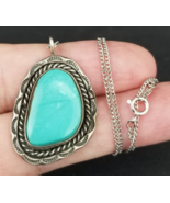 vintage sterling silver 925 turquoise pendant necklase &quot;BARONESS&quot; southw... - €60,29 EUR