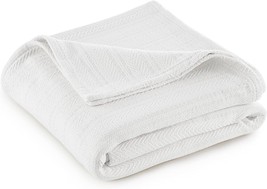 Full Queen, White Vellux 1B07225 Cotton 360 Gsm Breathable Solid Herringbone - £33.50 GBP