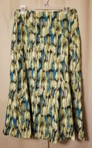 R.Q.T. - Green Black Abstract Pattern Lined A-Line Skirt Size 8   KT1 - $13.55