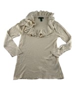 Ralph Lauren Silk Shirt Womens Large Cream Ivory Long Sleeve Blouse Work... - $23.96 CAD