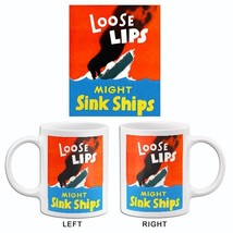 Loose Lips Sink Ships - 1942 - World War II - Propaganda Poster Mug - £19.17 GBP+
