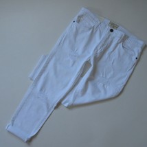 NWT Current/Elliott The Fling in Sugar Destroy White Cropped Boyfriend Jeans 30 - £33.05 GBP