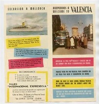 Welcome to Valencia Spain Sightseeing &amp; Excusion to Mallorca Brochure 1959 - £13.91 GBP
