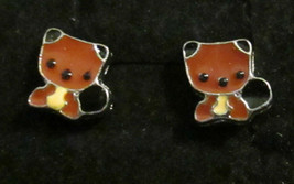  Brown Puppy Dog Enamel Earrings ( No Backs ) Small ( 0.5&quot; ) Cute Niche Anime - £4.79 GBP