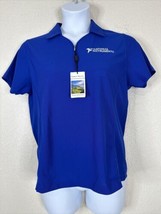 NWT Pebble Beach Women Size XL Blue National Instruments Golf Zip Polo - $6.98