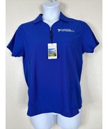 NWT Pebble Beach Women Size XL Blue National Instruments Golf Zip Polo - £8.92 GBP