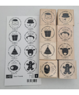 Stampin Up Deer Friends Christmas Holiday 8-Piece Wooden Rubber Stamp Se... - $16.39 CAD
