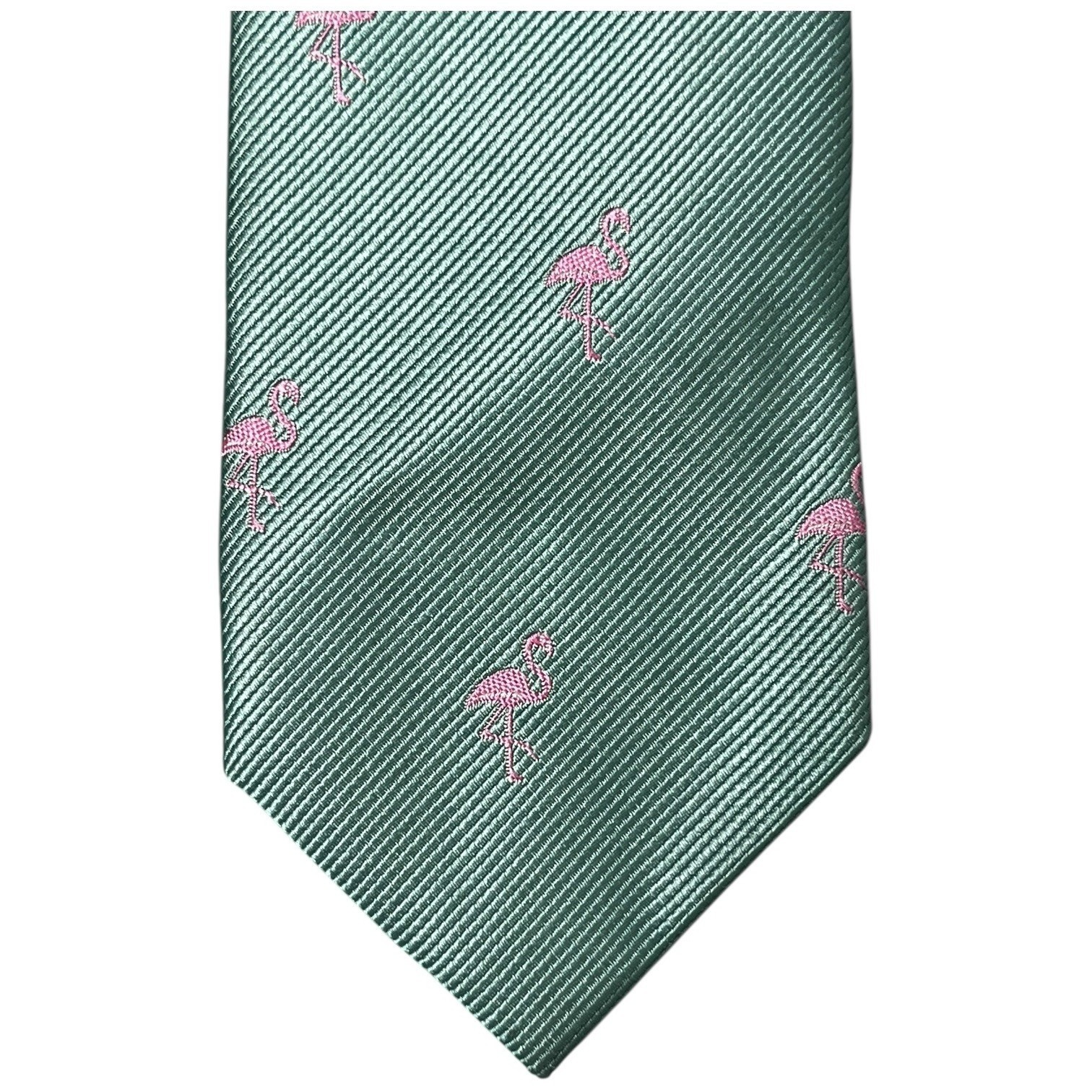 J. Crew Men&#39;s Silk Neck Tie Necktie Skinny Embroidered Flamingoes Bird P... - $11.46
