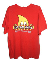 RICOS Eat More Nachos Large T-Shirt Red SS Concession Stand Football Soc... - $23.00