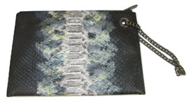 Deux Lux Purse Clutch Wristlet Envelope - Black Alligator Embossed - 12&quot;x8&quot; - £9.54 GBP