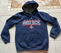 Majestic Boston Red Sox Baseball MLB Blue Youth Hoodie Sweater Size 10/12 - £14.15 GBP