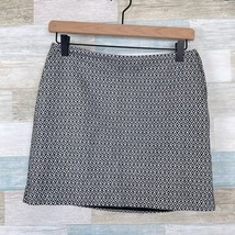 GAP Textured Mini Skirt Black White Geo Print Lined Cotton Casual Womens 0 - £12.17 GBP