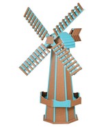 41&quot; POLY WINDMILL Cedar &amp; Aruba Blue Working Dutch Garden Weathervane Am... - £427.09 GBP