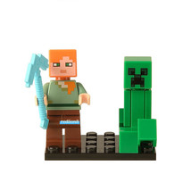 Alex with Creeper Minecraft Lego Compatible Minifigure Bricks Toys - £2.38 GBP