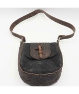 Vintage Hand Tooled Design Leather Suede Purse - £34.77 GBP