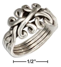 Sterling Silver Celtic Four Band Puzzle Ring - £55.14 GBP+