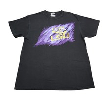 LSU Tigers Shirt Mens M Black Purple Gold Football Gym Team NCAA Tee - £12.42 GBP
