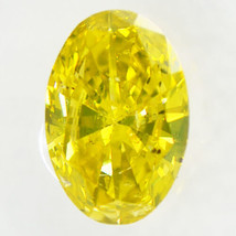 Oval Shape Diamond Fancy Yellow Loose Enhanced 1.00 Carat SI2 IGI Certificate - £1,063.83 GBP