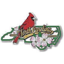 North Carolina State Bird and Flower Map Magnet by Classic Magnets, Collectible  - £3.75 GBP