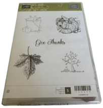 Stampin Up Cling Rubber Stamp Set Best of Autumn Give Thanks Bucket of Apples - £7.86 GBP