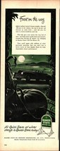 Vintage 1947 Quaker State Oil Print Ad Ephemera Halloween full moon d1 - £19.24 GBP