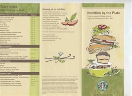 Starbucks Coffee Nutrition By The Plate Brochure  - $13.86