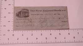 Vintage First National Bank Check April 20 1950  - £3.87 GBP
