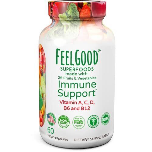 FeelGood Superfoods 1000mg Immune Support Capsules Made with 25 fruit/veggies-60 - $43.30