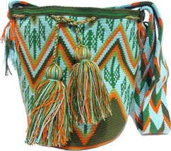 Handmade Wayuu Crochet Tote Bag, Woven Mochila, Colombian Tribal Bag, Be... - $96.04