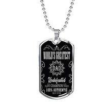 Express Your Love Gifts World&#39;s Greatest Dad Dog Tag Engraved Stainless Steel w  - £46.89 GBP