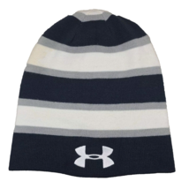 Under Armour Beanie Winter Hat Men&#39;s One Size Gray White Blue Taille Unique - $12.13