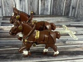 VINTAGE CAST IRON CLYDESDALE DRAFT HORSES FOR BEER WAGON SET OF 2 (C) - $20.51 CAD