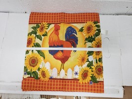 Set of 2 Same Fabric Printed Napkins (18&quot; x 18&quot;) ROOSTERS &amp; SUNFLOWERS - £10.25 GBP