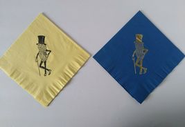 Peanut Napkins Yellow Blue Paper Cocktail Dinner Planters Set Of 2 Vintage - $29.15