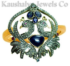 Victorian 2.91ct Rose Cut Diamond Gemstones Cute Wedding Peacock Ring VTJ EHS - £392.07 GBP