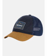 Barbour Bankside Trucker Cap Hat Navy Russet - $1,454.64 MXN