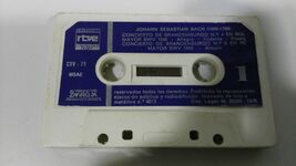 JOHANN SEBASTIAN BACH BRANDEMBURGO CASSETTE TAPE CINTA K7 SIN CAJA - $5.18