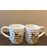 Coffee Mugs Set Of 2 Cups New Easter Bunny Floral Spring Pattern - $691.49 MXN