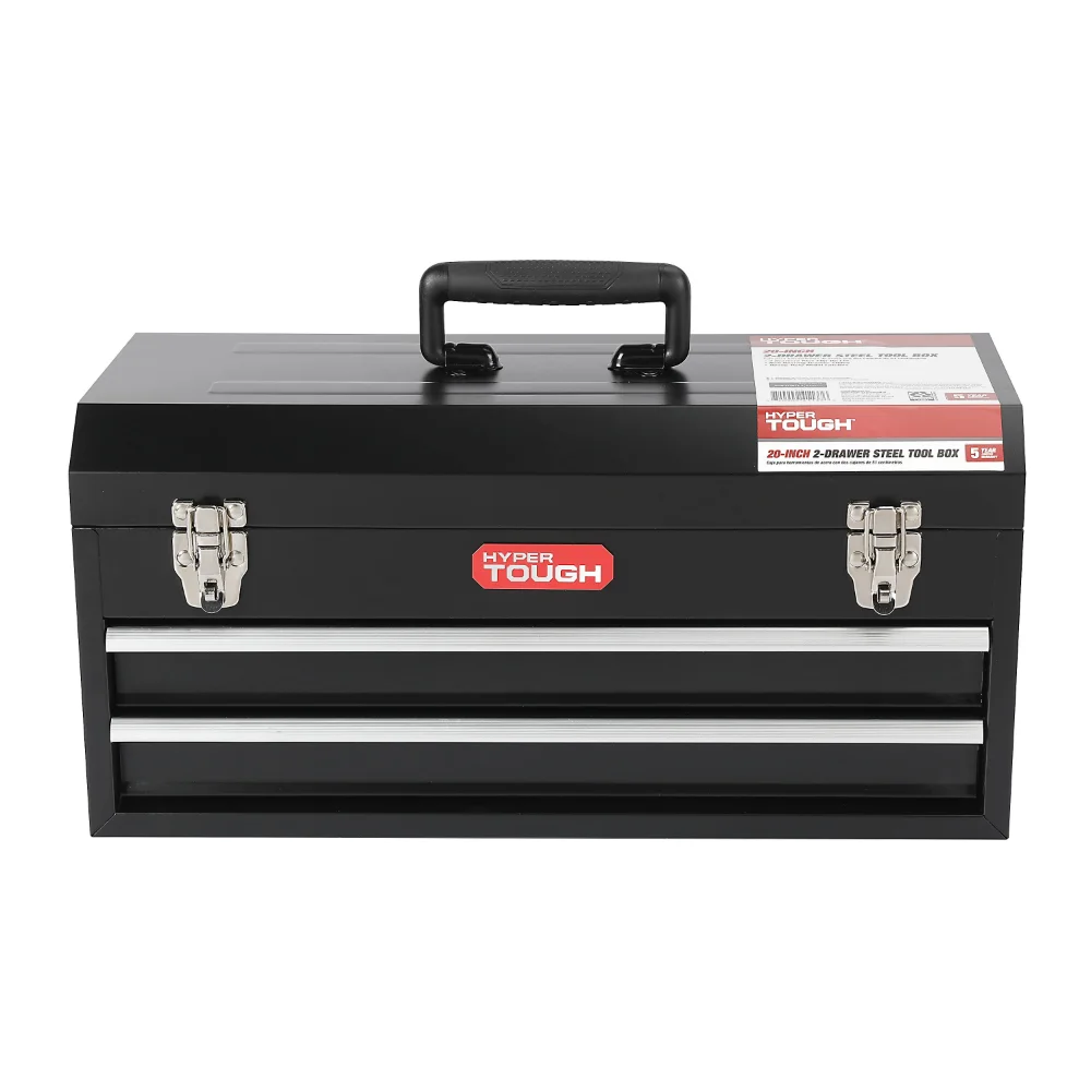 Hyper Tough 20-Inch 2-Drawer Tool Box, Tool Chest with Flip-Up Lid, Black  Tool  - £73.69 GBP