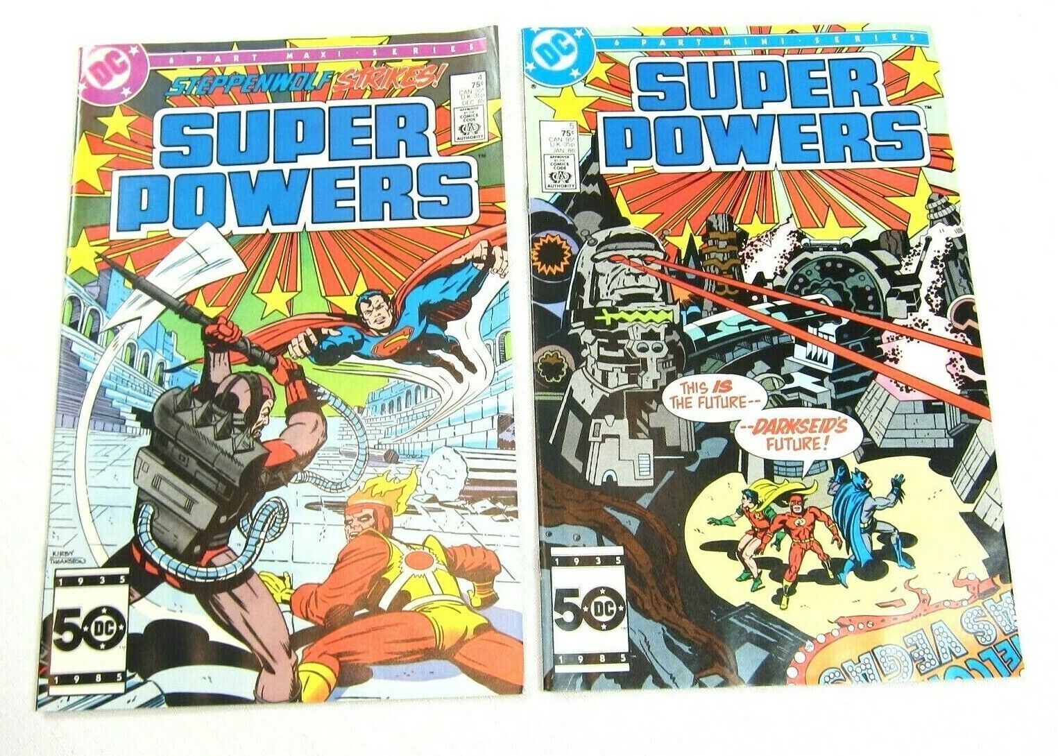 Lot of 2 Vintage Super Powers Comic Books DC Comics #4 Dec 1985, #5 Jan 1986 - $12.99