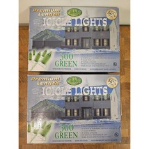 Enchanted Forest Green Icicle Lights 300 Count - Lot of 2 Boxes! - $13.07