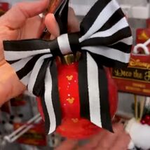 Disney Parks Deco The Halls Mickey Red Gold Icon Bow Christmas Ornament NEW - $39.99