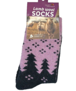 Lambs Wool Ladies Socks Pine Trees Snowflake Crew Warm Winter Size 9-11 ... - £17.09 GBP