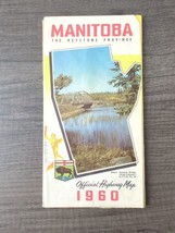 Manitoba Canada Official Highway Map by The Highways Branch 1960 Edition - £12.01 GBP