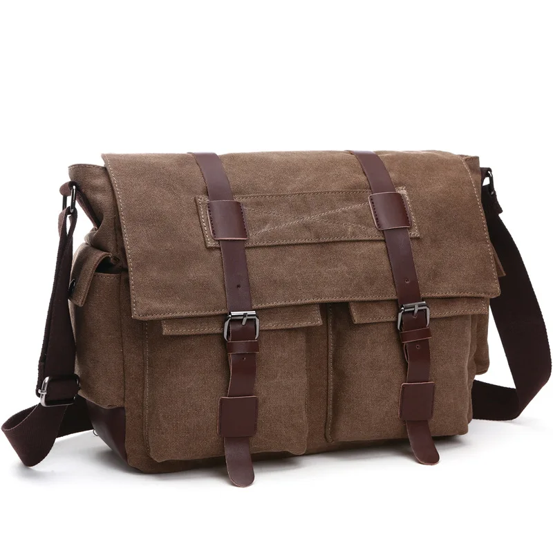 Men Business Messenger Bags For Men Shoulder Bag Canvas Crossbody Leisur... - £37.65 GBP