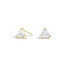 14K Trillian Diamond Moissanite Stud, 14K Solid Gold Stud, 14K Gold Stud... - $434.33 CAD