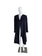 Yohji Yamomoto women navy wool Oversized trench coat Belted  - £383.81 GBP