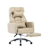 Beige Swivel Ergonomic Office Chair With Headrest Reclining - $3,967.26 MXN