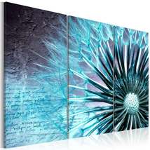 Tiptophomedecor Stretched Canvas Botanical Art - Dandelion Letter Blue - Stretch - £79.74 GBP+