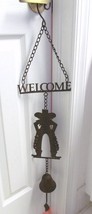 WIND CHIME Door Bell Cast Iron Southwest Western Welcome 33&quot;Lx7W&quot; - £31.93 GBP